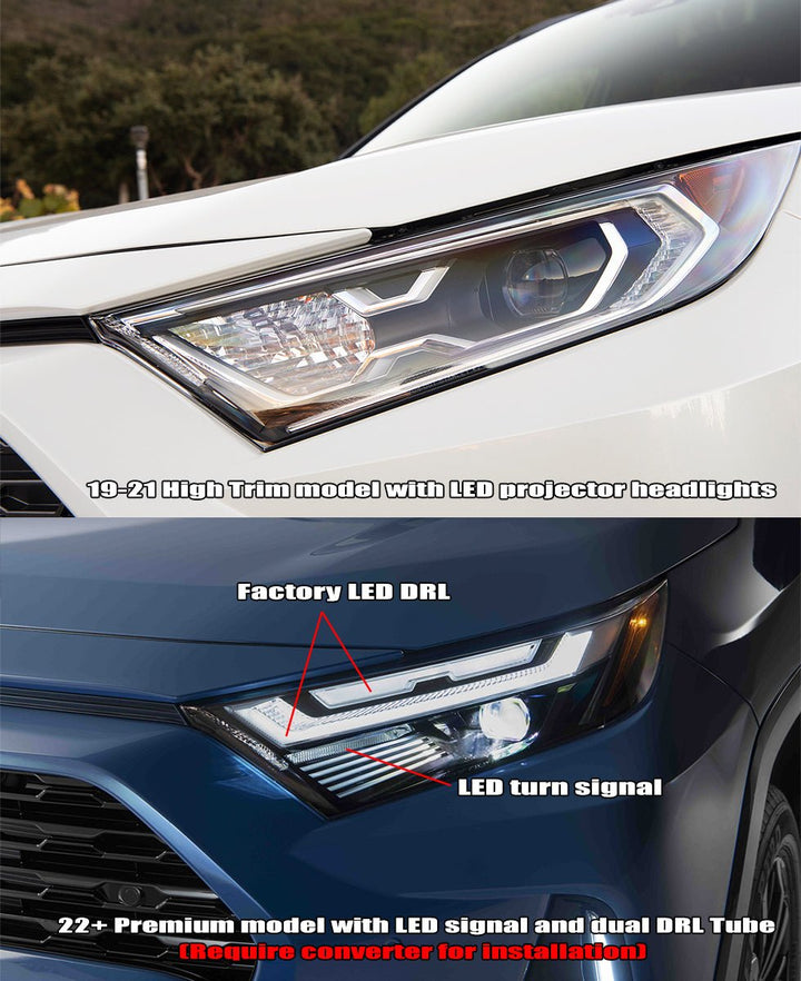 19-25 Toyota RAV4 (High Trim) NOVA-Series LED Projector Headlights Alpha-Black
