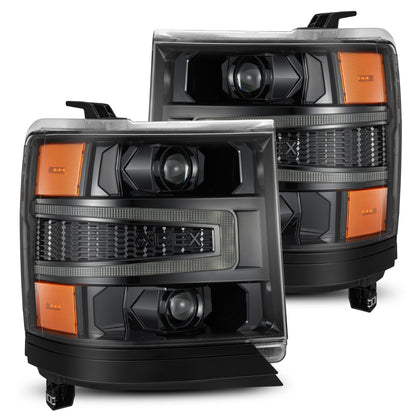 16-18 Chevrolet Silverado 1500 LUXX-Series LED Projector Headlights Alpha Black 