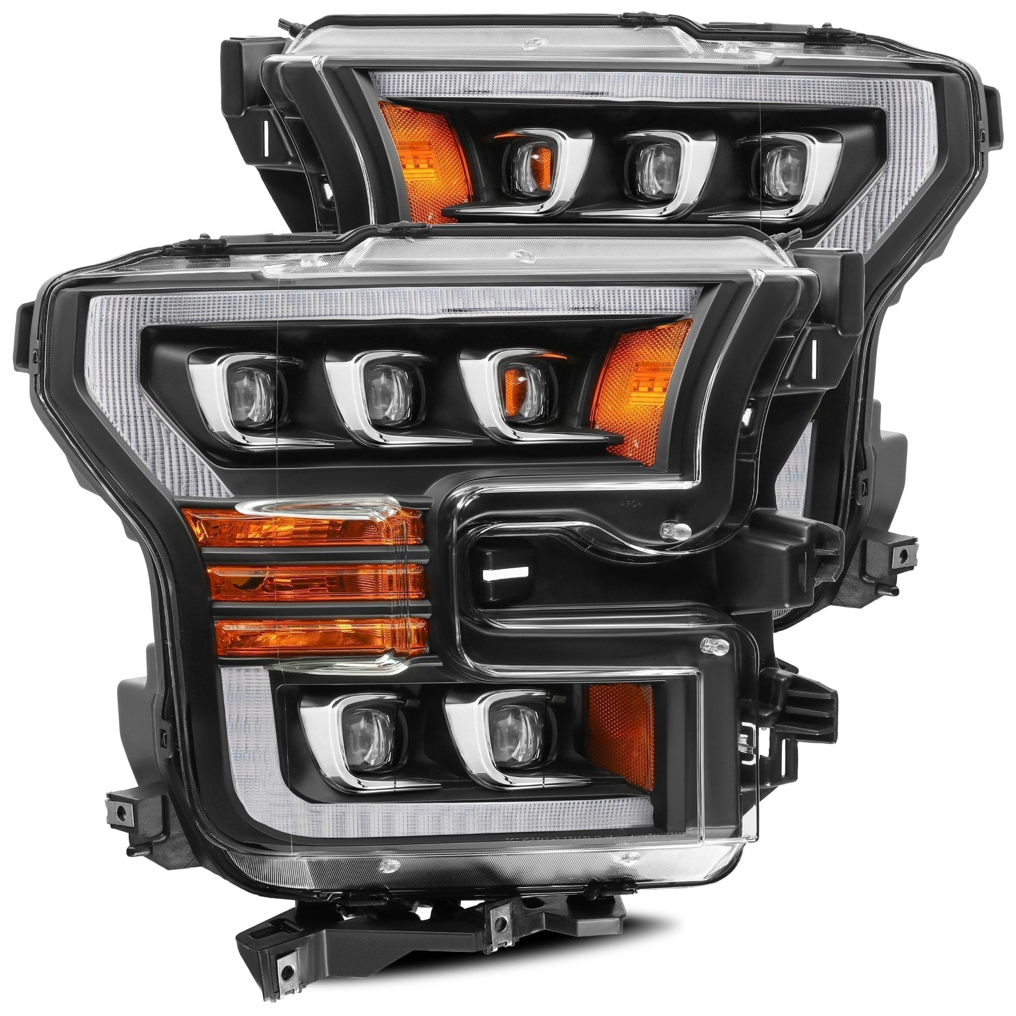 Projector Headlights AlphaRex Nova For 2015-2017 Ford F-150 2017-2020 Ford F-150 Raptor Black Sequential Signal