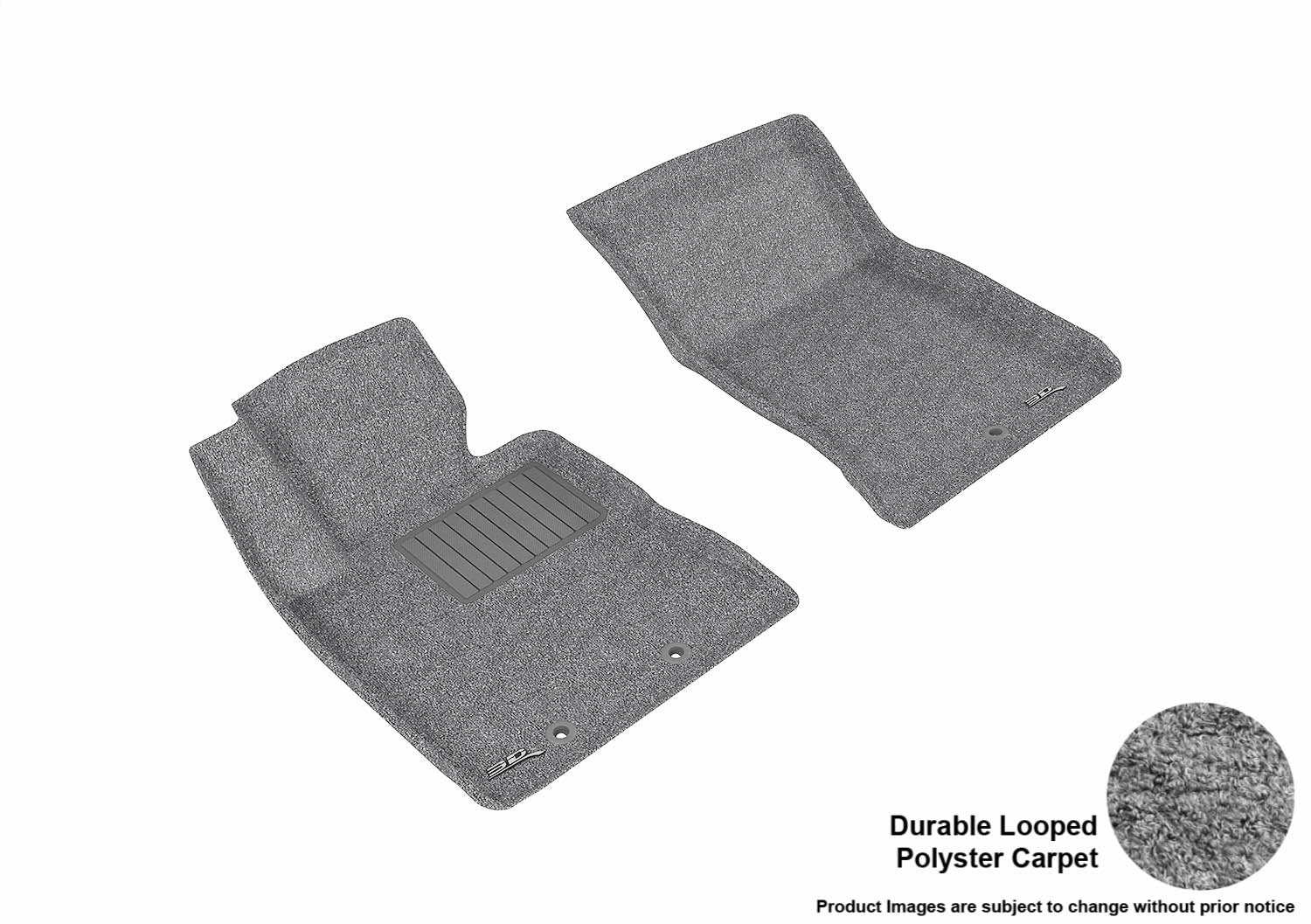 For 2012-2016 Hyundai Genesis Coupe Gray Carpet Front All Weather Floor Mat Set