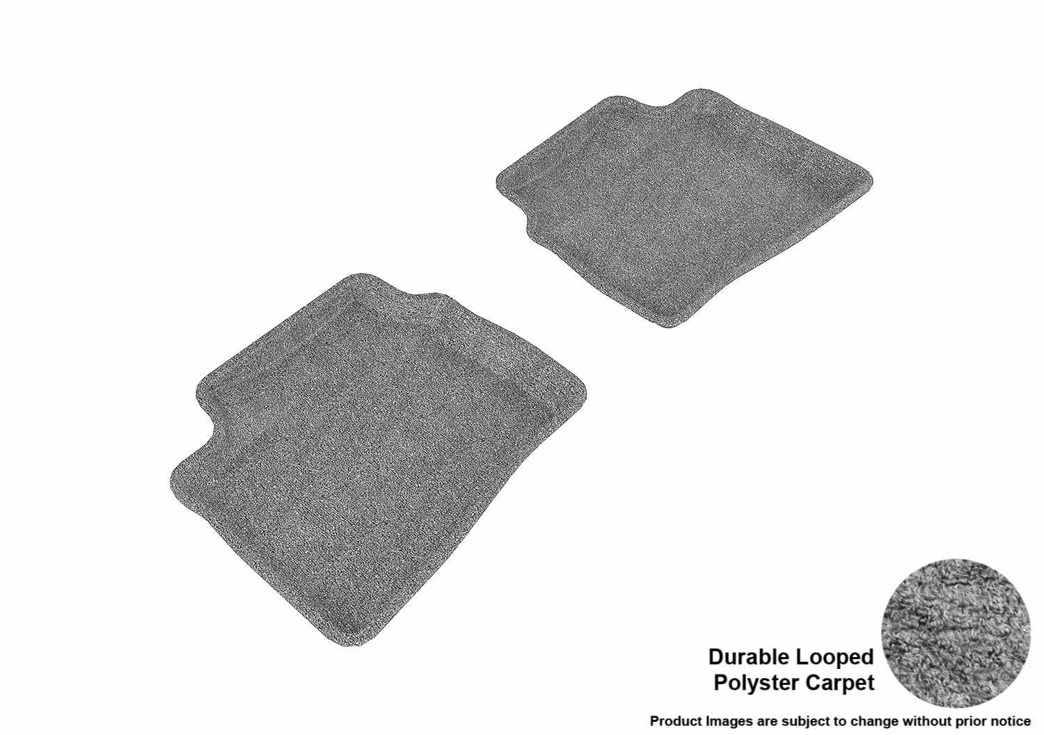 For 2007-2010 Hyundai Elantra Gray Carpet Rear All Weather Floor Mat Set