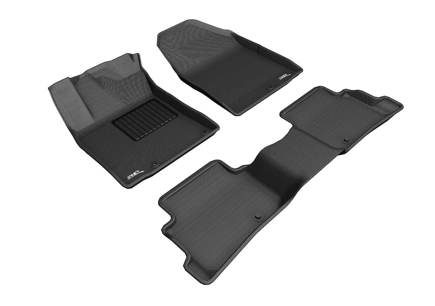 For 2019-2019 Hyundai Kona Electric Kagu Black All Weather Floor Mat Set