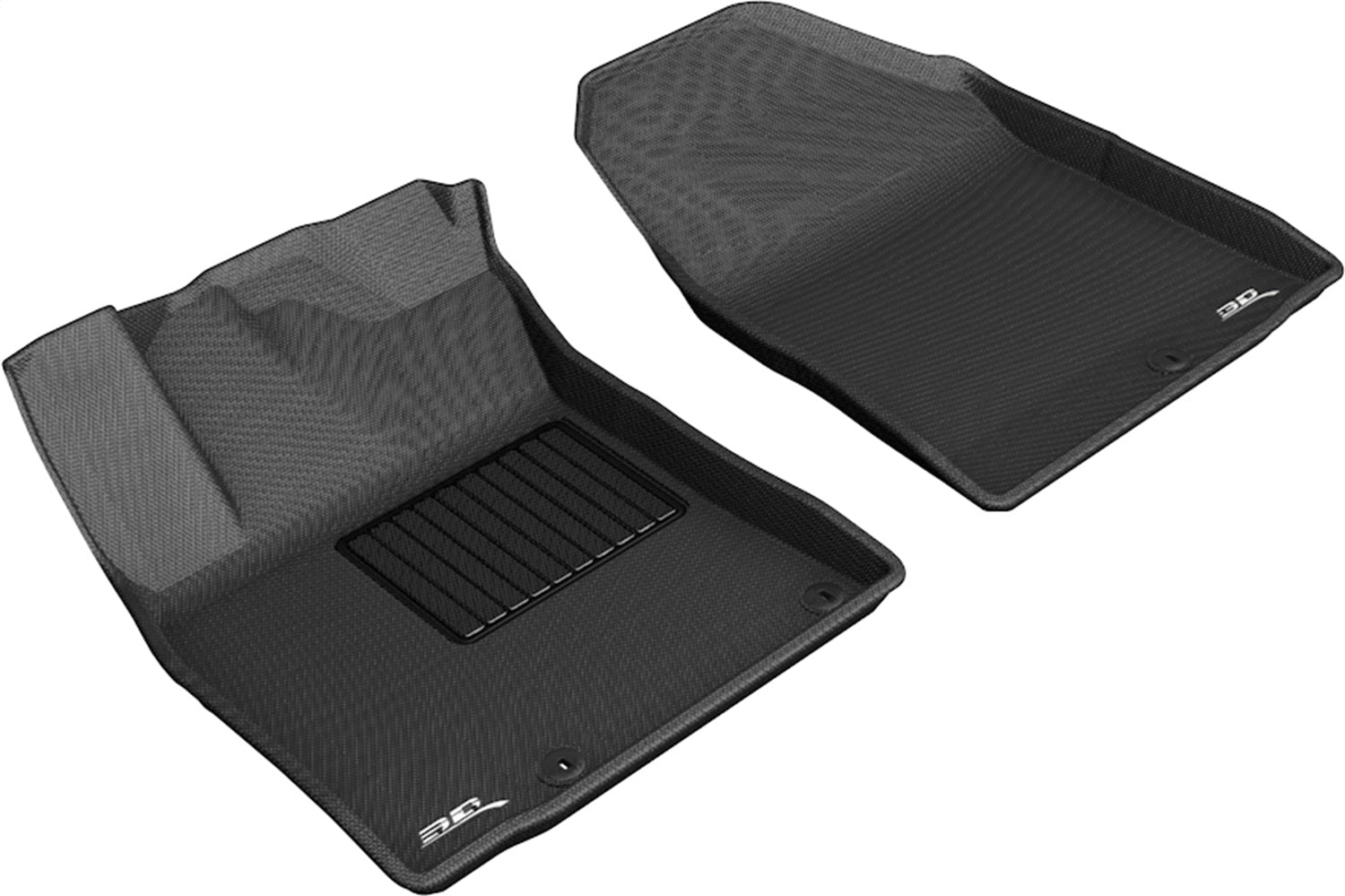 For 2019-2019 Hyundai Kona Electric Front Kagu Black All Weather Floor Mat Set