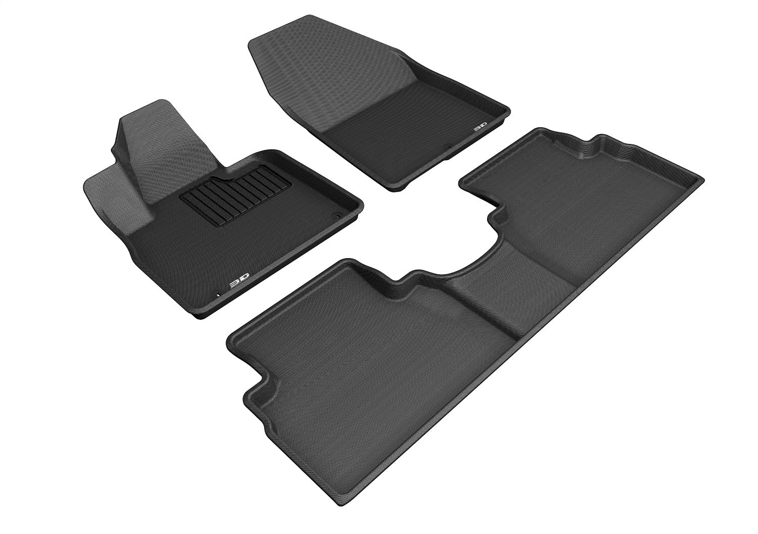 For 2019-2019 Hyundai Santa Fe Kagu Black All Weather Floor Mat Set