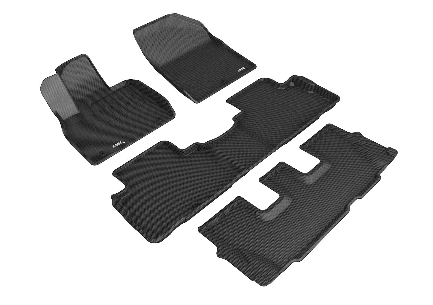 For 2020-2020 Hyundai Palisade Kagu Black All Weather Floor Mat Set 4pc.