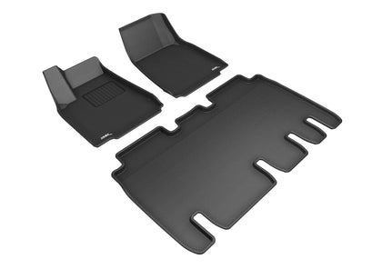 3D MAXpider All-Weather Floor Mats for Tesla Model X 5-Seater 2016-2022 Custom Fit Car Floor Liners, Kagu Series (1st & 2nd Row, Black)