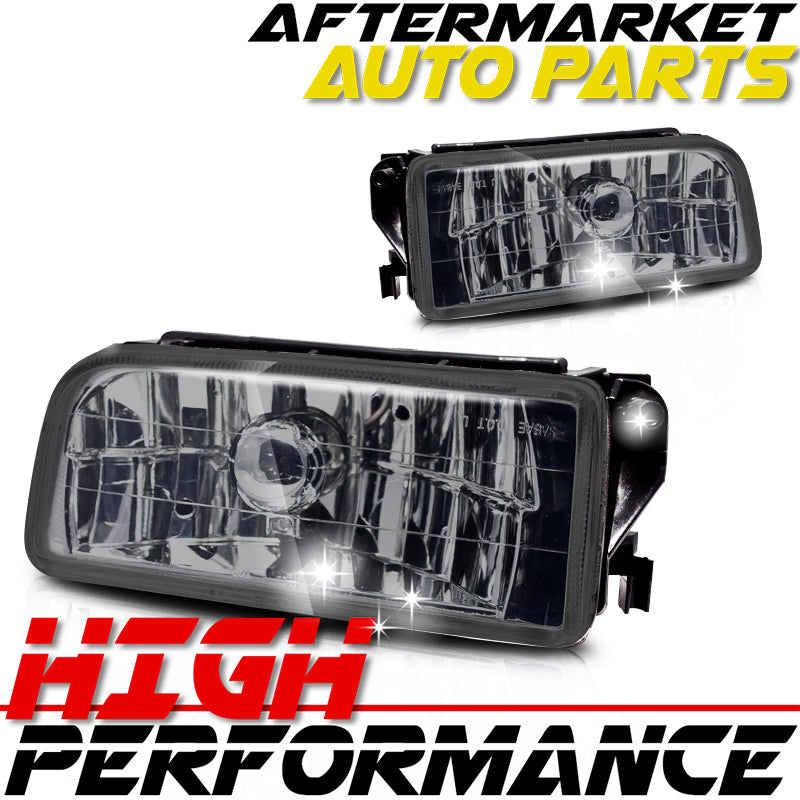 For 1992-1998 BMW 3 Series E36 M3 OE Style Chrome Housing Smoke Lens Fog Lights