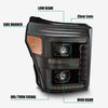 11-16 Ford Super Duty LUXX-Series LED Projector Headlights Alpha-Black(ETA early Oct)