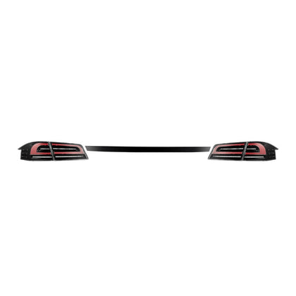 12-21 Tesla Model S LUXX-Series LED Tail Lights Black Red (With Black Trunk Center Piece Replacement)
