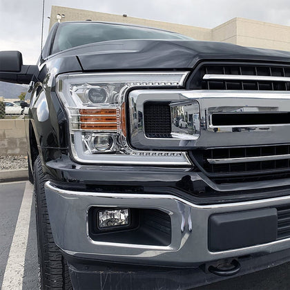 18-20 Ford F150 LUXX-Series LED Projector Headlights Chrome