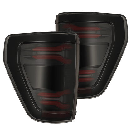 21-23 Ford F150 (with BLIS) LUXX-Series LED Tail Lights Black-Red