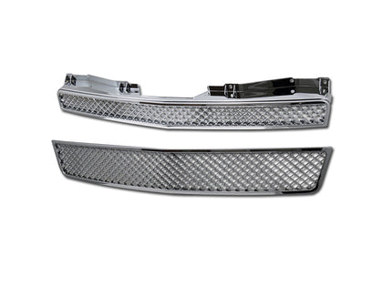 For 2007-2014 Chevy Suburban Mesh Grille Chrome