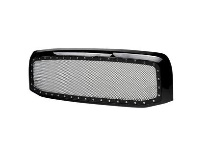 For 2002-2005 Dodge Ram 1500 Studded Mesh Grille - Gloss Black
