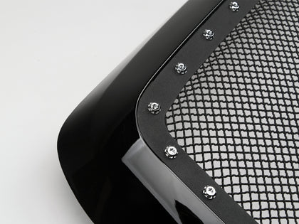 For 2002-2005 Dodge Ram 1500 Studded Mesh Grille - Gloss Black