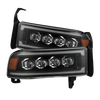 94-01 Dodge Ram 1500/94-02 Ram 2500/3500 NOVA-Series LED Headlights Black