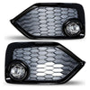 LED Fog Lights Lamps For 17-19 Honda Civic Chrome Housing Clear Lens Wiring Kit