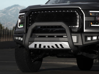 For 1988-1999 Chevy C/K Series 1500 AR Bull Bar - Matte Black W/Aluminum Skid Plate