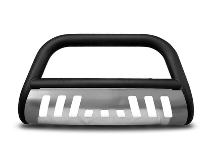 For 1988-1998 Chevy C/K 1500 Classic Bull Bar - Matte Black W/Aluminum Skid Plate