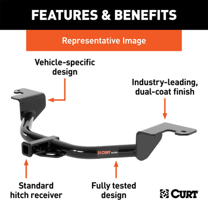CURT 110023 Class I 1.25 in. Receiver Hitch Fits Accord Crosstour Crosstour