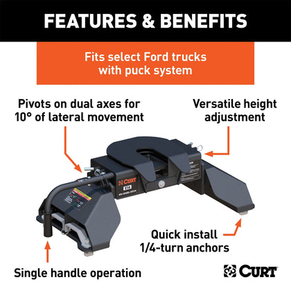 CURT 16031 E16 Fifth Wheel Hitch Head Unit