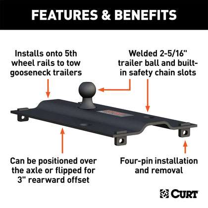 CURT 16055 Gooseneck Bent Plate