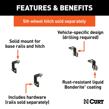 CURT 16300 Fifth Wheel Custom Bracket Kit Fits 04-11 F-150