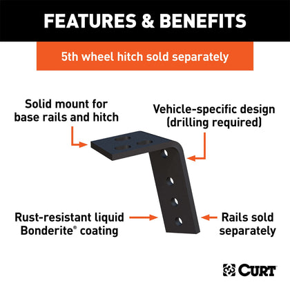 CURT 16303 Fifth Wheel Custom Bracket Kit Fits 02-08 Ram 1500
