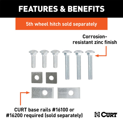 CURT 16304 Fifth Wheel Custom Bracket Kit Fits 07-20 Tundra