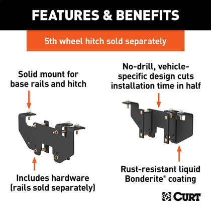 CURT 16419 Fifth Wheel Custom Bracket Kit Fits 02-08 Ram 1500