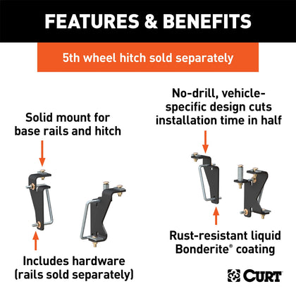 CURT 16420 Fifth Wheel Custom Bracket Kit