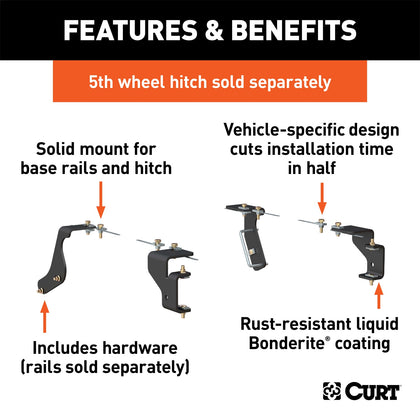 CURT 16422 Fifth Wheel Custom Bracket Kit Fits 09-10 Ram 1500