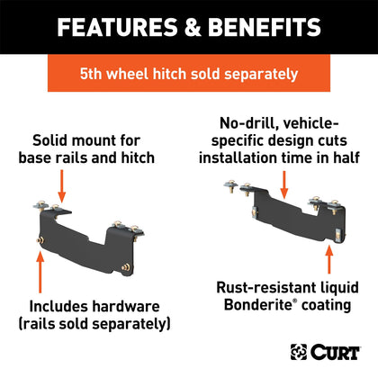 CURT 16441 Fifth Wheel Custom Bracket Kit Fits 04-14 F-150