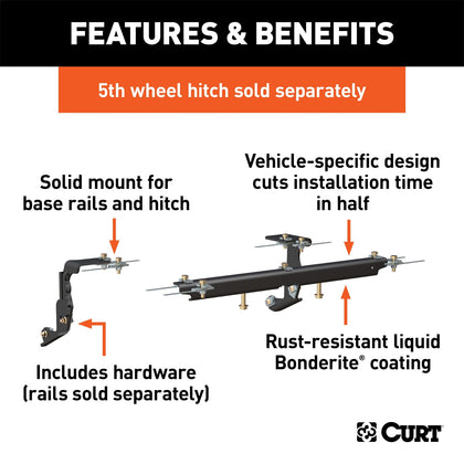CURT 16444 Fifth Wheel Custom Bracket Kit Fits 13-18 1500