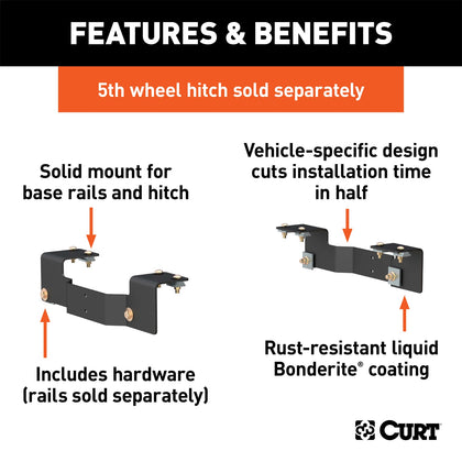 CURT 16465 Fifth Wheel Custom Bracket Kit Fits 00-06 Tundra