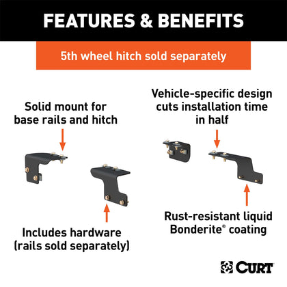CURT 16468 Fifth Wheel Custom Bracket Kit Fits 07-21 Tundra