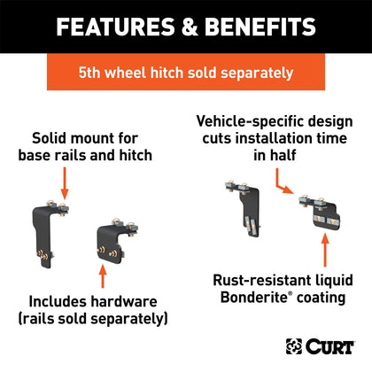 CURT 16470 Fifth Wheel Custom Bracket Kit Fits 04-21 Titan