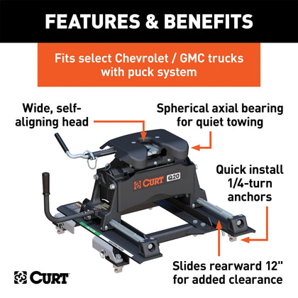 CURT 16671 Q20 Fifth Wheel Hitch