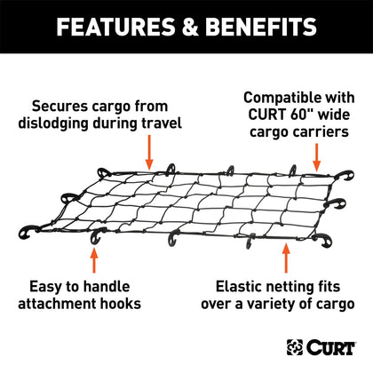 CURT 18202 Roof Mounted Cargo Rack Net