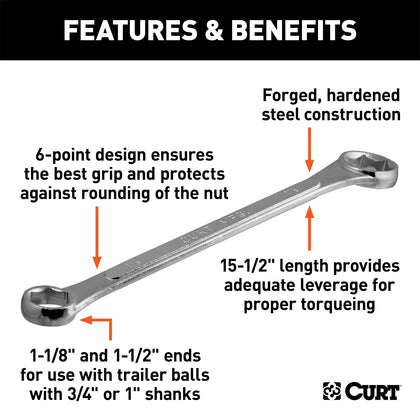 CURT 20001 Hitch Ball Nut Wrench