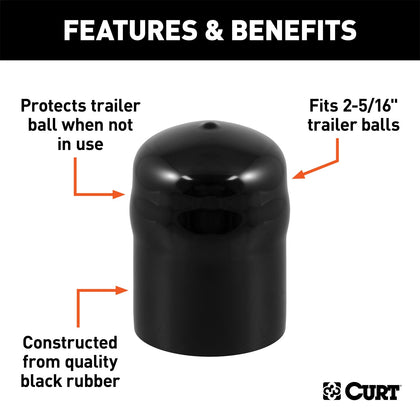 CURT 21811 Hitch Receiver Ball Cover