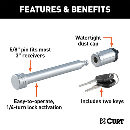 CURT 23025 Trailer Hitch Lock
