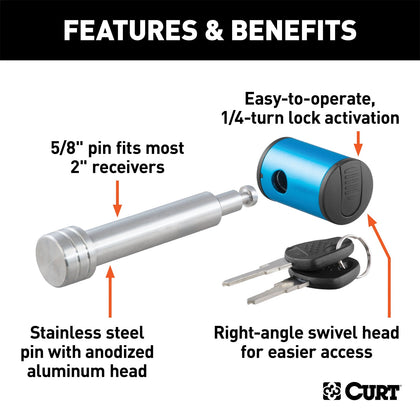 CURT 23502 Right Angle Hitch Pin Lock