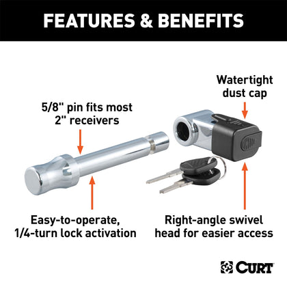 CURT 23510 Right Angle Hitch Pin Lock