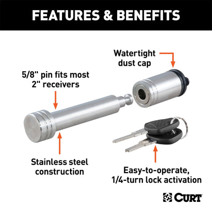 CURT 23516 Dogbone Hitch Pin Lock