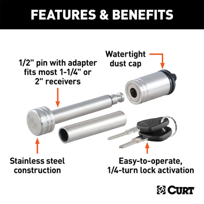 CURT 23517 Dogbone Hitch Pin Lock
