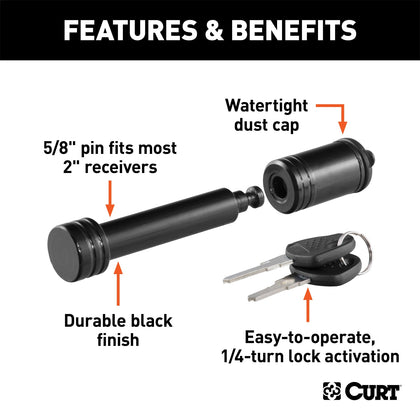 CURT 23518 Dogbone Hitch Pin Lock