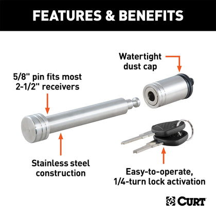 CURT 23519 Dogbone Hitch Pin Lock
