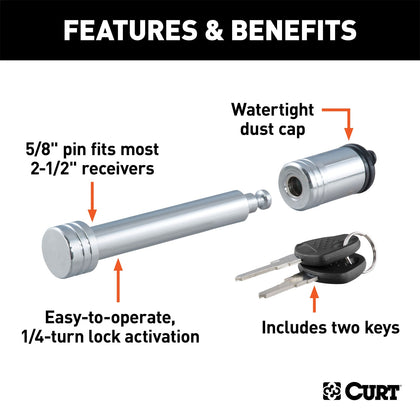 CURT 23528 Dogbone Hitch Pin Lock