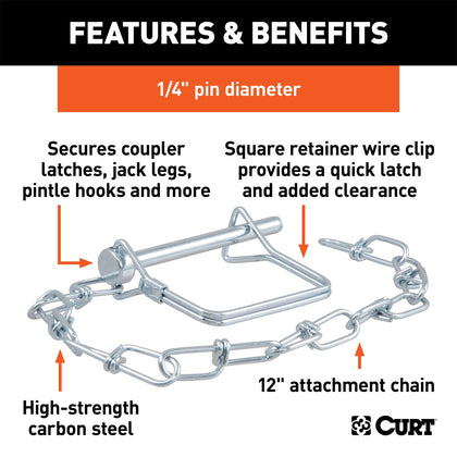 CURT 25013 Coupler Safety Pin