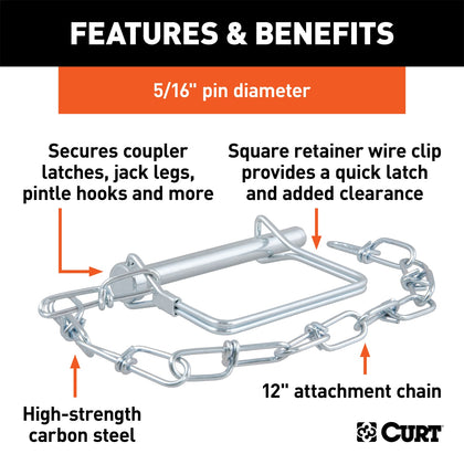 CURT 25035 Coupler Safety Pin